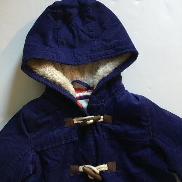 Baby Boden navy corduroy toggle coat - Picture 3 of 7